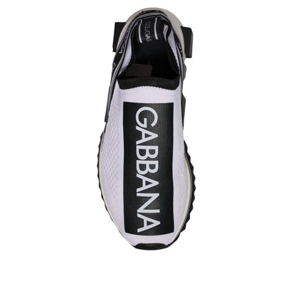 Dolce & Gabbana Black White Slip On Sorrento Sneakers Shoes