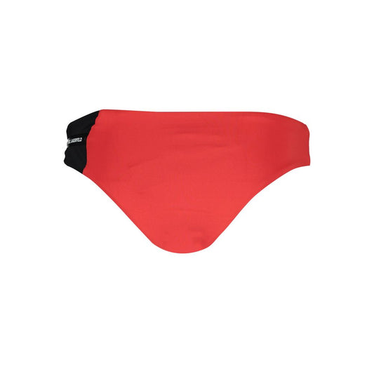 Karl Lagerfeld Red Elastane Swimwear, swim briefs with lined interior, contrasting details, logo, high-quality design.