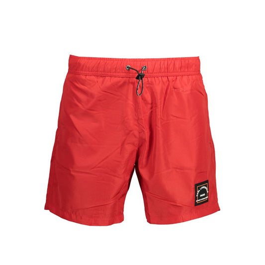 Karl Lagerfeld Red Polyester Swimwear - Medium swim boxer with elastic waist, drawstring, 2 pockets, back pocket, logo application.
