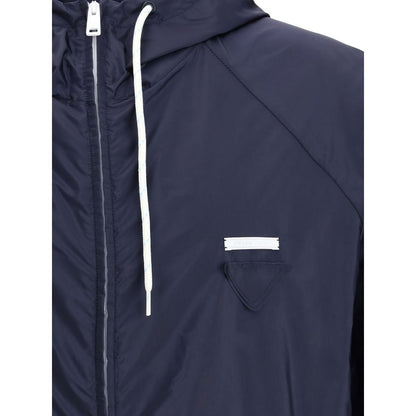 Prada Blue Recycled Polyamide Shell Jacket