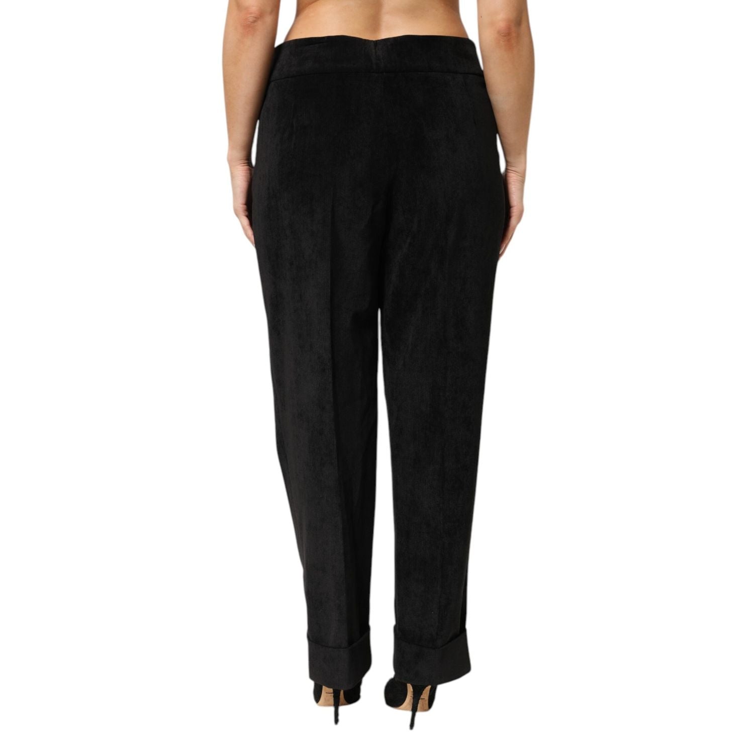 BENCIVENGA Black High Waist Straight Dress Trouser Pants
