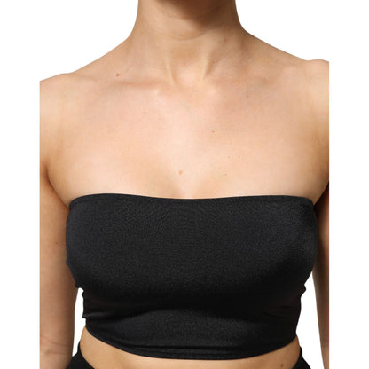 Dolce & Gabbana Black Nylon Blend Bandeau Strapless Tube Top