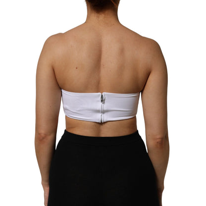 Dolce & Gabbana White Nylon Blend Bandeau Strapless Tube Top