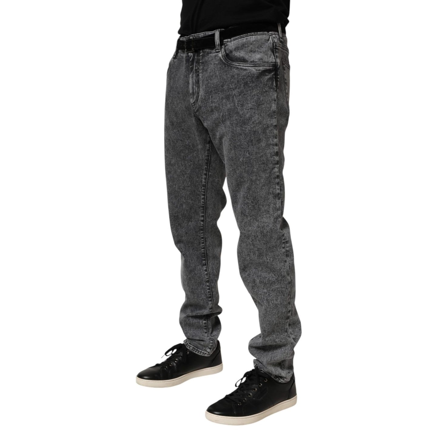 Dolce & Gabbana Gray Cotton Slim Fit Denim Trouser Jeans