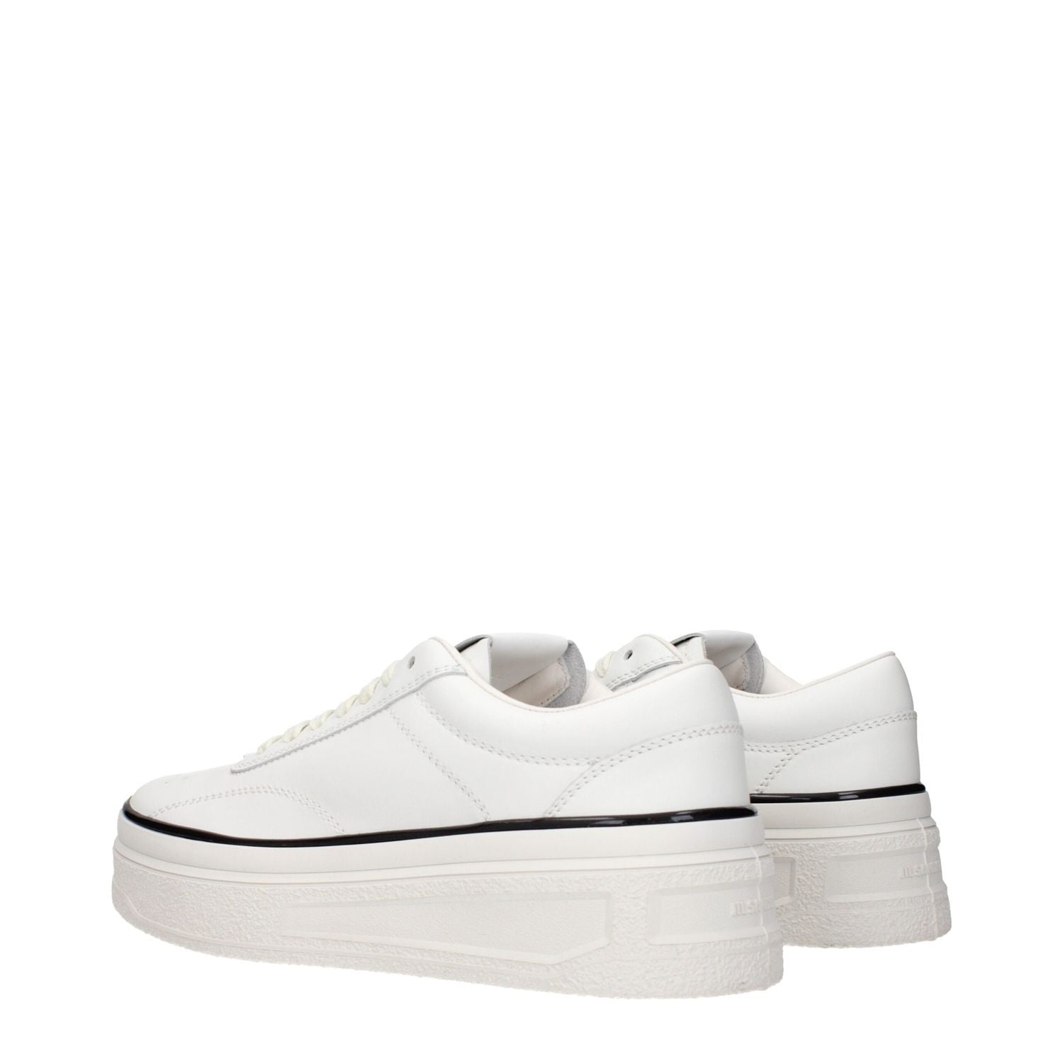 Jil Sander White Leather Platform Sneakers