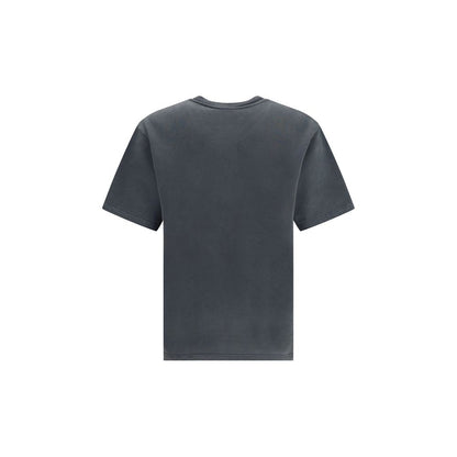 Back view of Dolce & Gabbana Gray Cotton T-Shirt with ribbed crew neck and short sleeves, AW25 collection, 100% cotton.