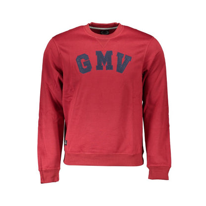 Gianmarco Venturi Red Cotton Sweatshirt - long sleeve, crew neck with embroidery and logo detail.