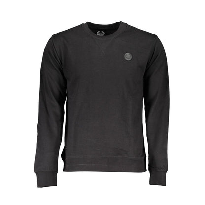 Gianmarco Venturi Black Cotton Sweatshirt with crew neck and long sleeves