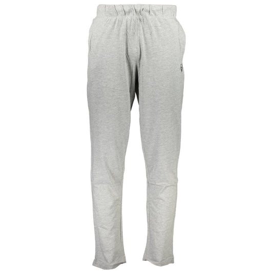 Gianmarco Venturi Gray Cotton Pant, sports trousers with elastic waist, light cotton, 2 pockets, contrasting details, embroidery logo.