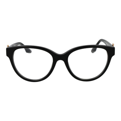 Trussardi Black Acetate Glasses (Frames) for women with butterfly full-rim design and demo lenses, includes branded case.