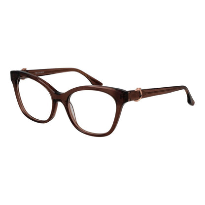 Trussardi Brown Acetate Glasses (Frames), women's full-rim cat eye design, lens width 54mm, brown acetate material, demo lenses.