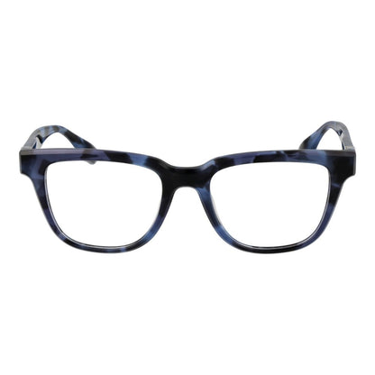 Trussardi Blue Acetate Glasses (Frames) for men, full-rim square style with blue acetate frame. Includes branded case, spring hinge, demo lenses.