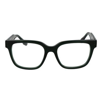 Trussardi Green Acetate Glasses (Frames), full-rim, 52-18-145, men's square style, green acetate frame, demo plastic lenses.