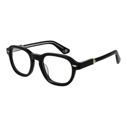 Police Black Cellulose Acetate Glasses (Frames) full-rim men’s eyewear with black temples and demo lenses.
