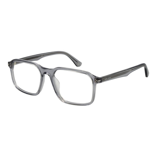Police Gray Cellulose Acetate Glasses (Frames) for men in full-rim style, demo lenses, 53-17-145, cellulose acetate material.