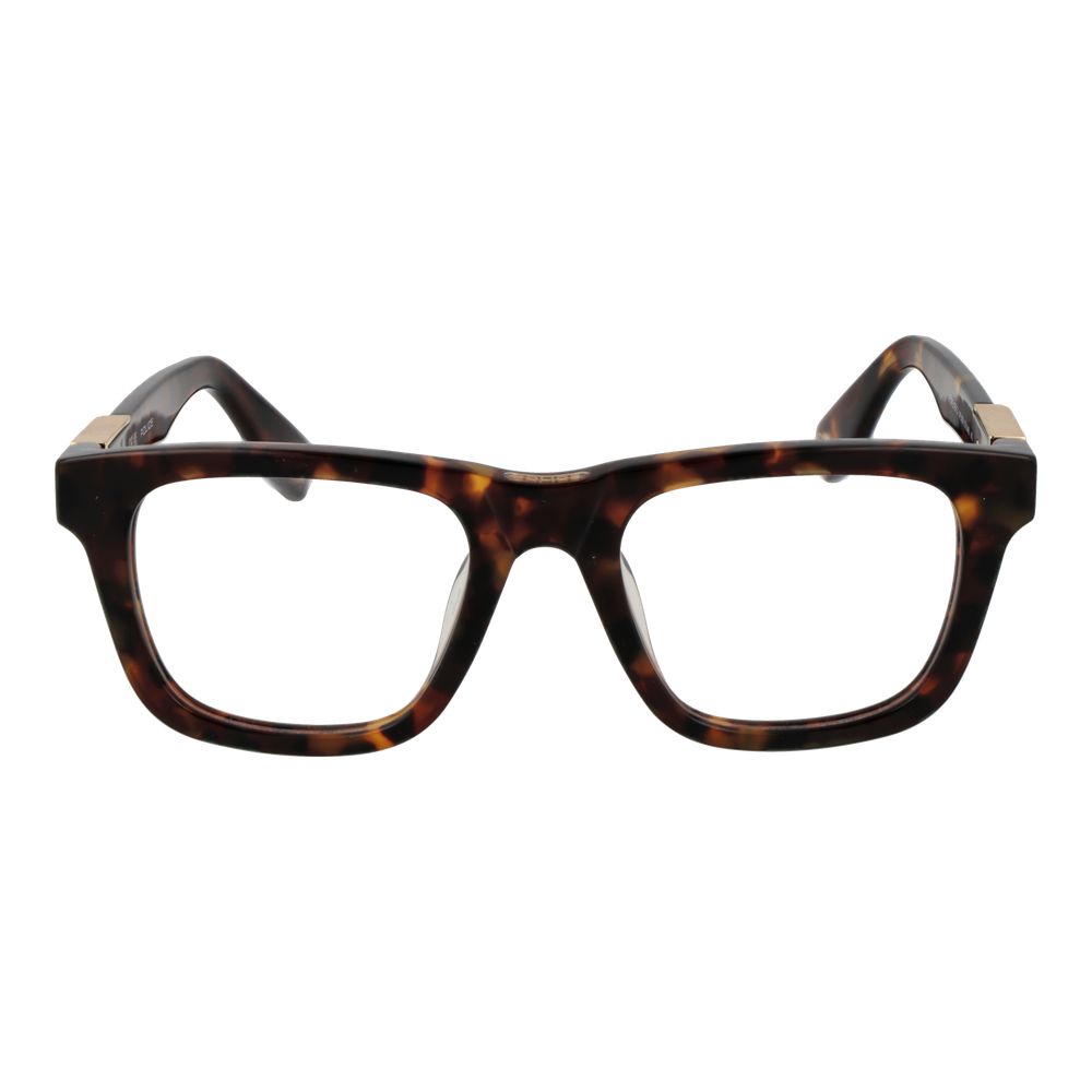 Police Brown Cellulose Acetate Glasses (Frames) for men, square style full-rim, brown cellulose acetate, size 52-21-145.