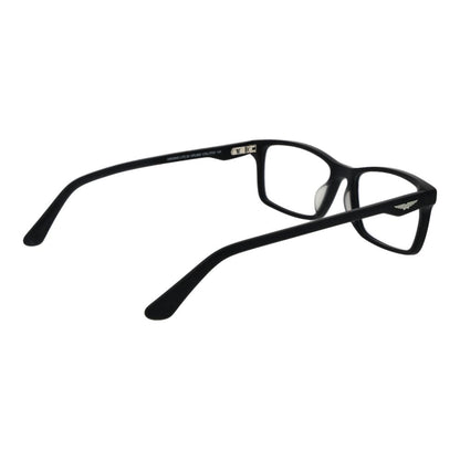 Police Black Cellulose Acetate Glasses (Frames) full-rim rectangle style, cellulose acetate material, demo plastic lenses, for men.