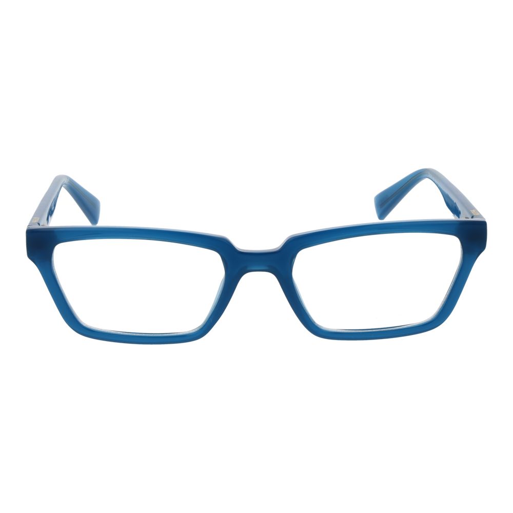 Guess Blue Plastic Glasses (Frames) unisex rectangular full-rim eyewear with blue plastic frame and demo lenses, size 54-19-145.