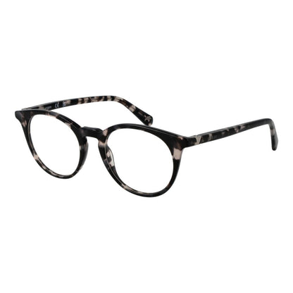 Guess Black Acetate Glasses (Frames) with full-rim round style, unisex design, and spring hinge feature for enhanced comfort.