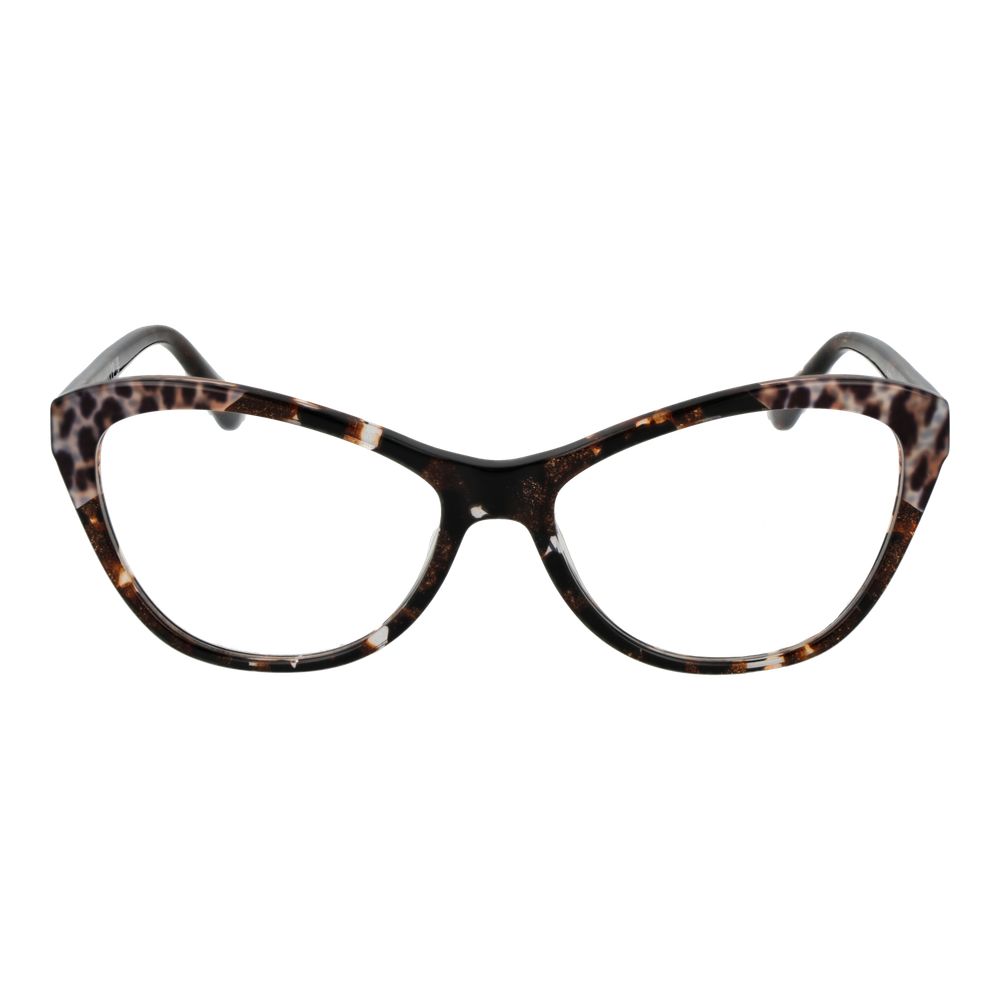 Guess Brown Acetate Glasses (Frames) for women, full-rim, cat eye style with demo lenses, spring hinge, includes branded case.