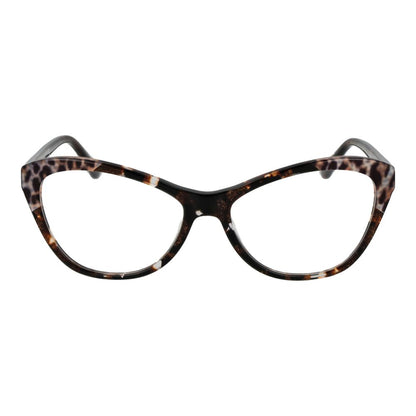 Guess Brown Acetate Glasses (Frames) for women, full-rim, cat eye style with demo lenses, spring hinge, includes branded case.