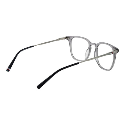 Tommy Hilfiger Gray Acetate Glasses (Frames), full-rim rectangle style, men’s eyewear with demo lenses, size 50-21-145.