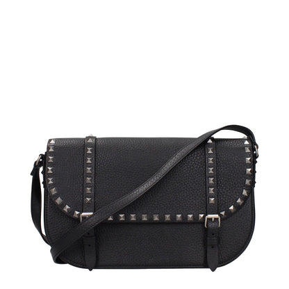 Valentino Garavani Black Leather Crossbody Large Bag