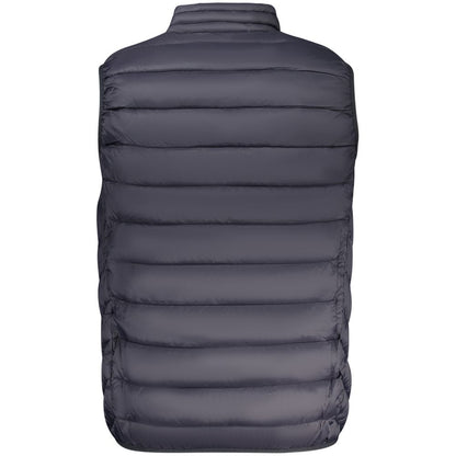 Marina Yachting Blue Polyamide Men Jacket, sleeveless design, showcasing quilted back view with nautical sophistication and style.