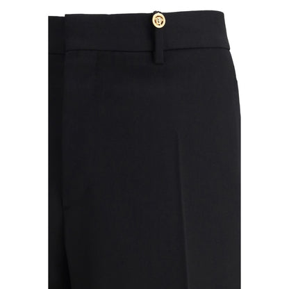Versace Black Fleece Wool Dress Pants