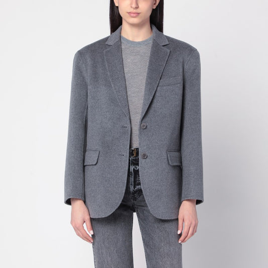 ANINE BING Gray Quinn jacket in wool and cashmere A-01-10719WO/R_ANINE-GRM5_323