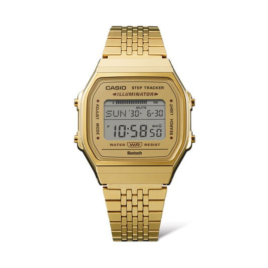 CASIO VINTAGE Mod. BLUETOOTH® SMARTPHONE LINK - GOLD - built-in accelerometer senses body movements + steps counter ABL-100WEG-9AEF