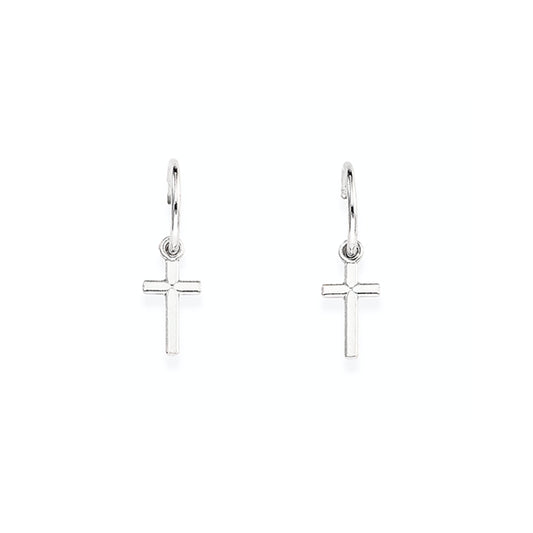 AMEN JEWELRY Mod. ORCRB3 cross earrings, silver tone, minimalist design