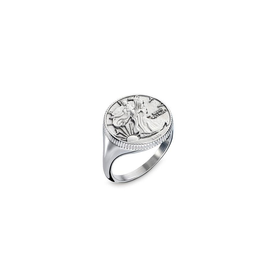 AN JEWELS JEWELRY Mod. AAC.R02S-5 - elegant silver ring with engraved design