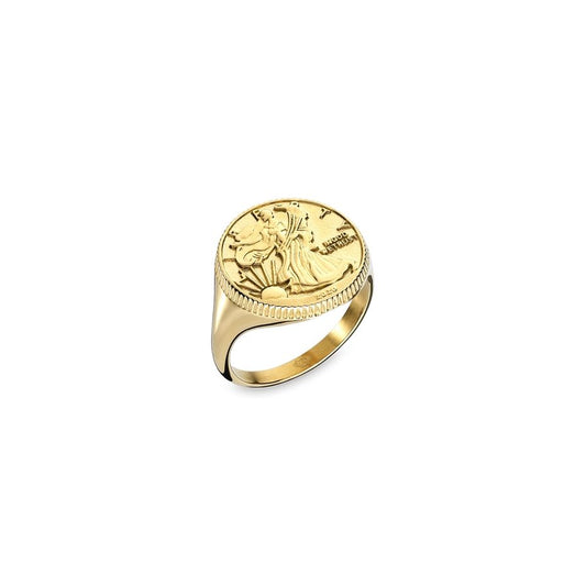 Gold coin-style ring from AN JEWELS JEWELRY Mod. AAC.R02Y-8 collection