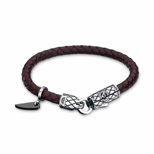 Alt Tag: AN JEWELS JEWELRY Mod. AA.P252BR braided bracelet with silver clasp and charm