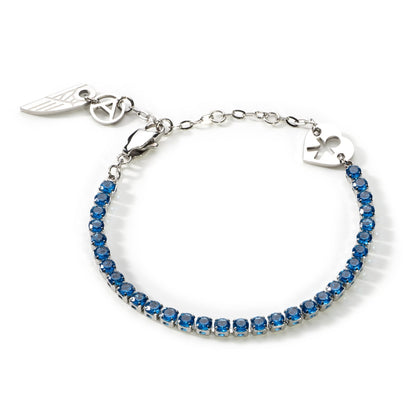 AN JEWELS JEWELRY Mod. AL.BLIYMBL. blue gemstone bracelet with silver accents.