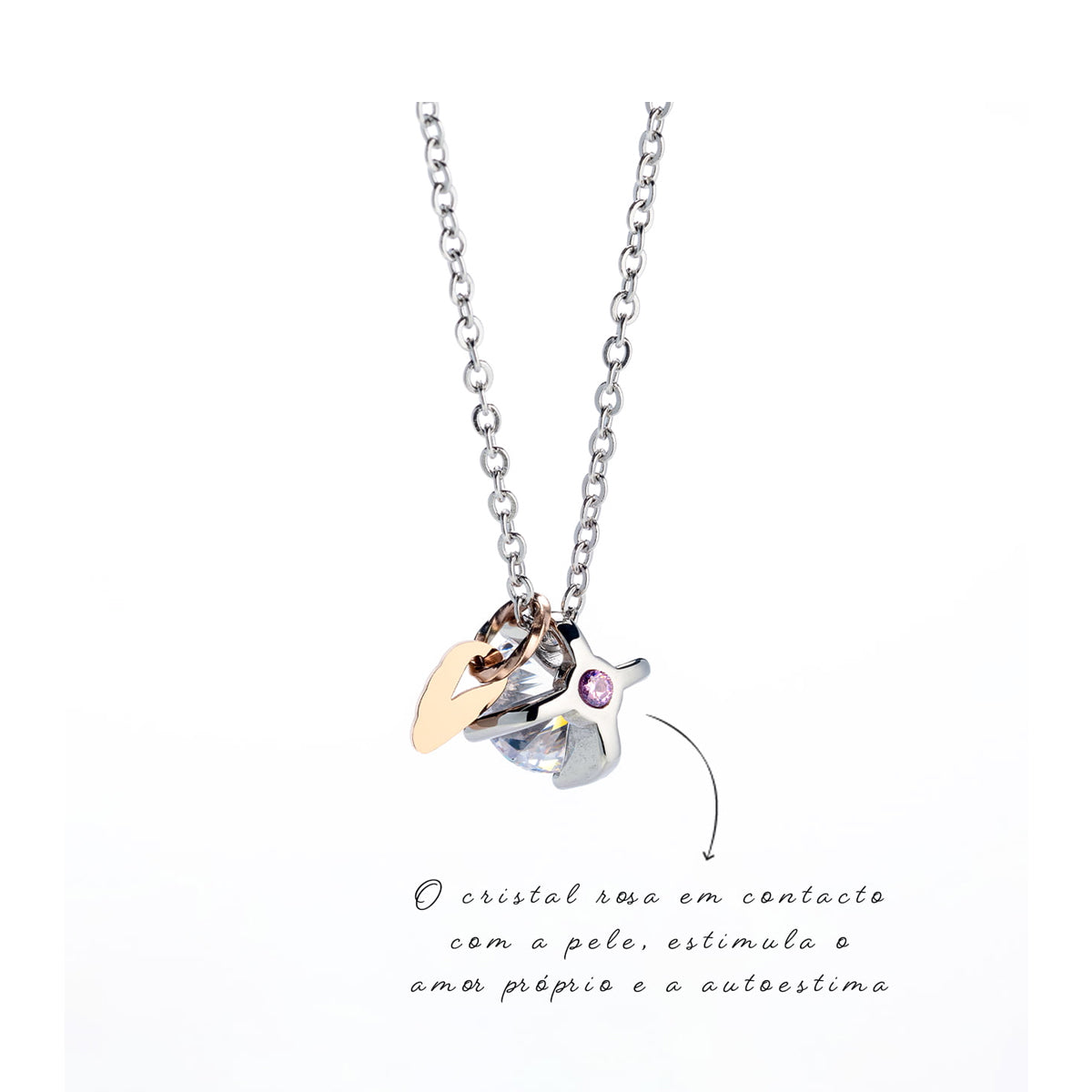 AN JEWELS JEWELRY Mod. AL.NLFY01 pendant with crystal charm on silver chain
