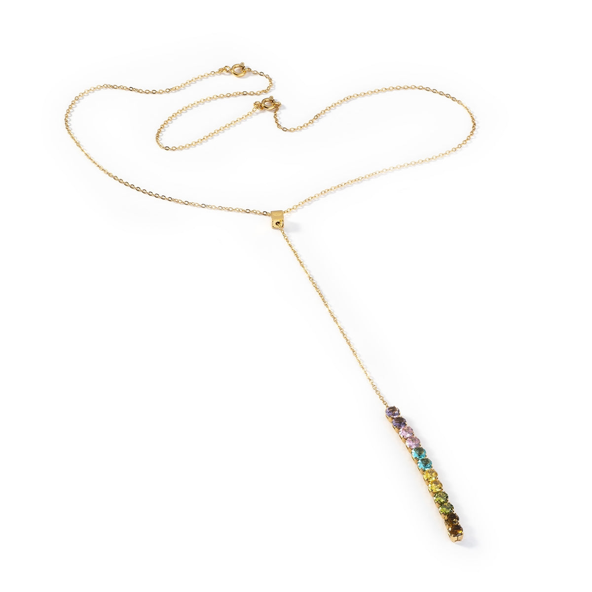 AN JEWELS JEWELRY Mod. AL.NLIYSUM01 gold necklace with multicolored gemstones