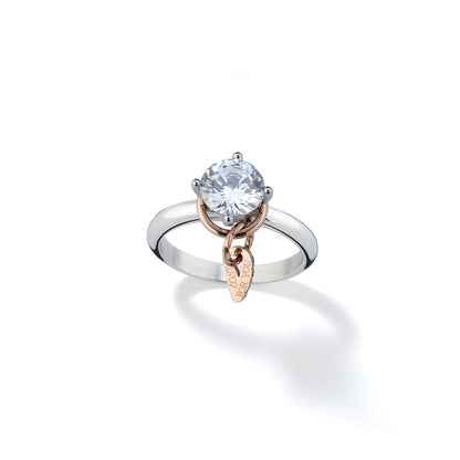 AN JEWELS JEWELRY Mod. AL.RLFY01-8 features a stunning diamond engagement ring with a unique rose gold touch.