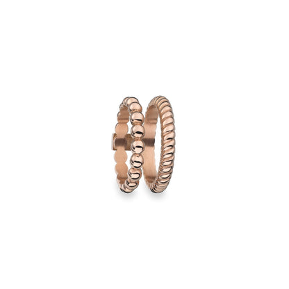 AN JEWELS JEWELRY Mod. AR.R2NS04R-8 elegant dual band ring in rose gold.