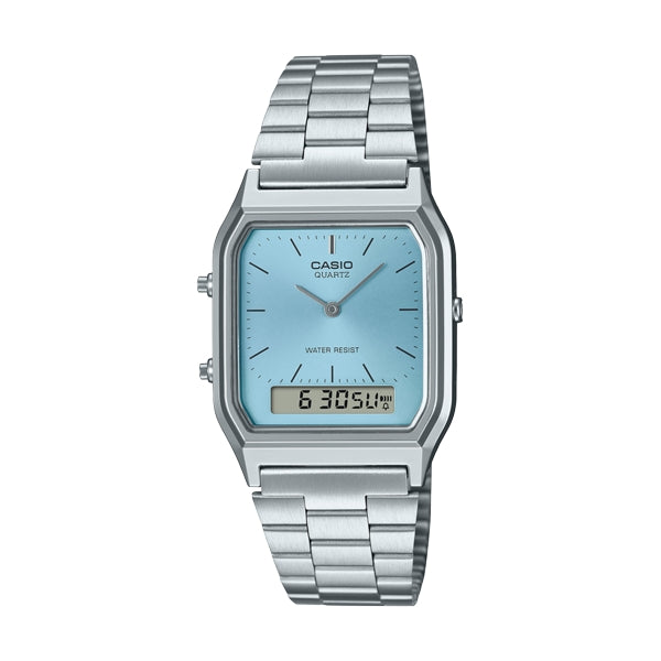 CASIO VINTAGE Mod. EDGY COLLECTION SUNRAY DIAL - LIGHT BLUE AQ-230A-2A1MQYES