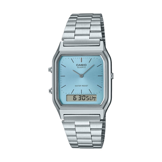 CASIO VINTAGE Mod. EDGY COLLECTION SUNRAY DIAL - LIGHT BLUE AQ-230A-2A1MQYES
