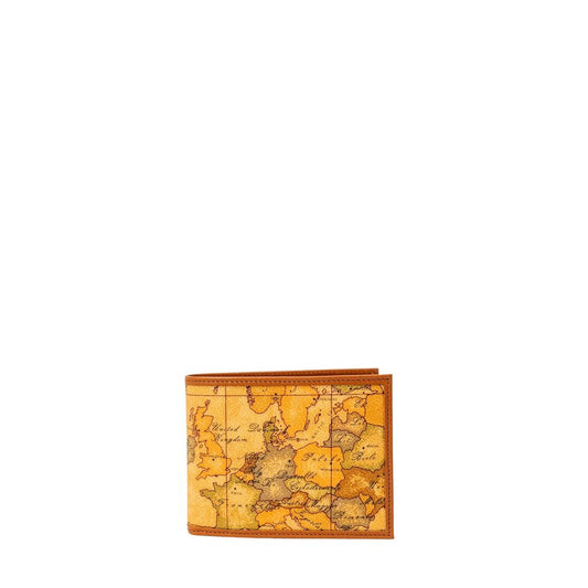 Alviero Martini Prima Classe Beige Polyethylene Wallet with Geo Classic print and coin pocket.
