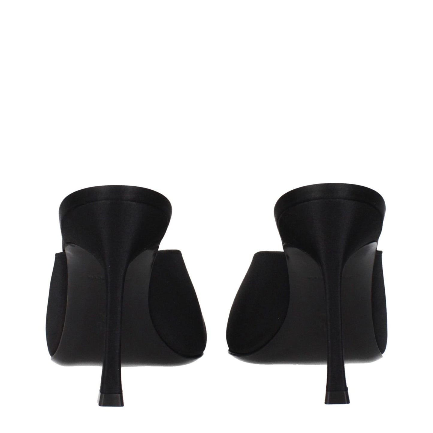 Amina Muaddi Black Satin High Heel Pumps