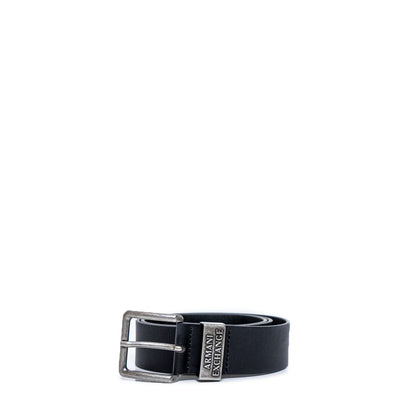 Armani Exchange Black Leather Regular Belt