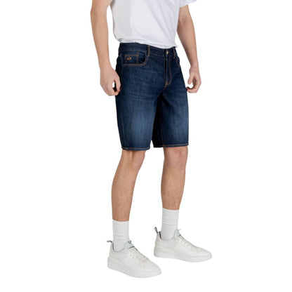 Armani Exchange Blue Cotton Bermuda Shorts