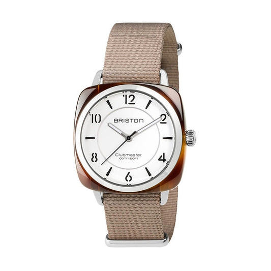 BRISTON WATCHES Mod. 17536.SA.T.2.NT with classic design and beige strap
