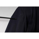 Ballantyne Dark Blue Long Sleeves Pleated A-line Maxi Dress DR81484-40