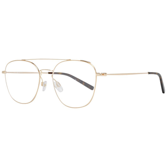 Bally Gold Men Glasses Frame, full-rim round metal & plastic 53-18-145, golden color with branded case, no extra features