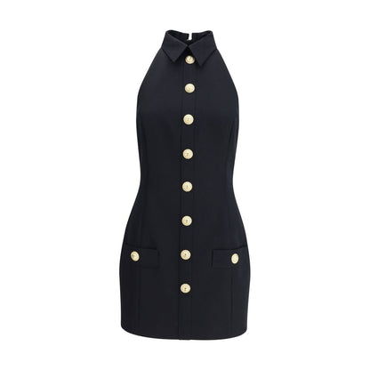 Balmain Black Fleece Wool Casual Dress